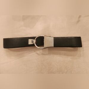 Steve Madden Black Belt with Silver Buckle
